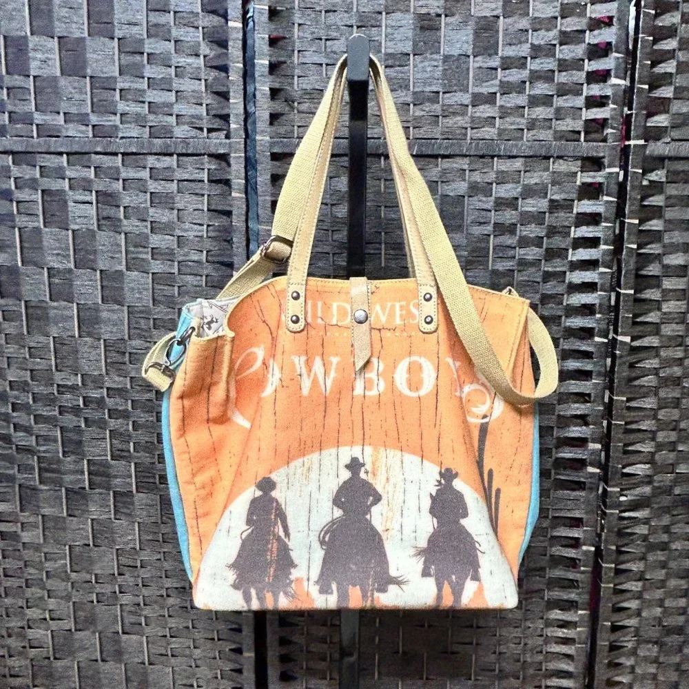 Montana West Cowboy Reversible Tote Bag Large Multicolor Leather Straps - Picture 14 of 14